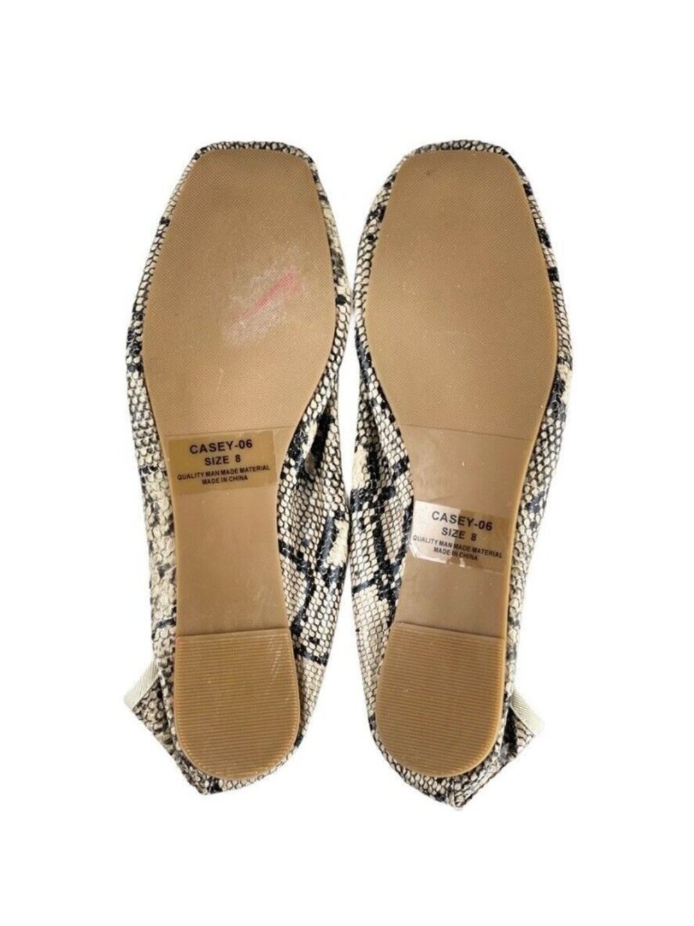 Mixx Shuz Casey-06 Snake Print Ballet Flats Size 8 Womens Slip-On Shoes - Picture 4 of 14